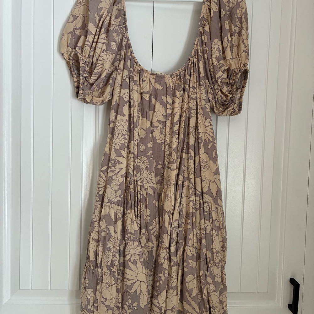 By Together Cream and Brown Floral Mini Dress